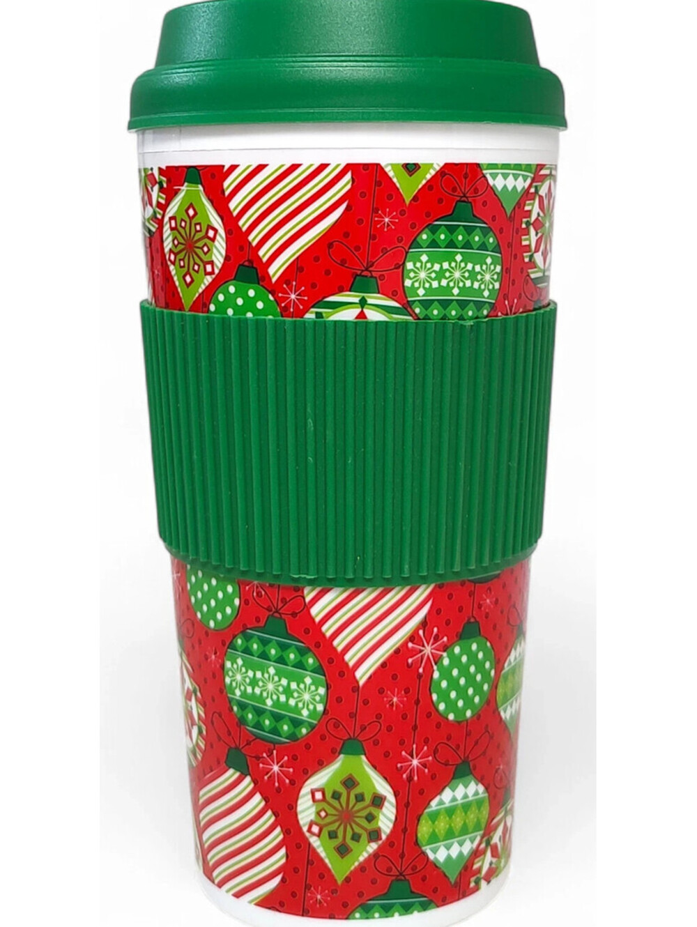 Greenbrier International Inc. Christmas Ornament Tumbler Cup w/ Lid 16 fl oz NEW